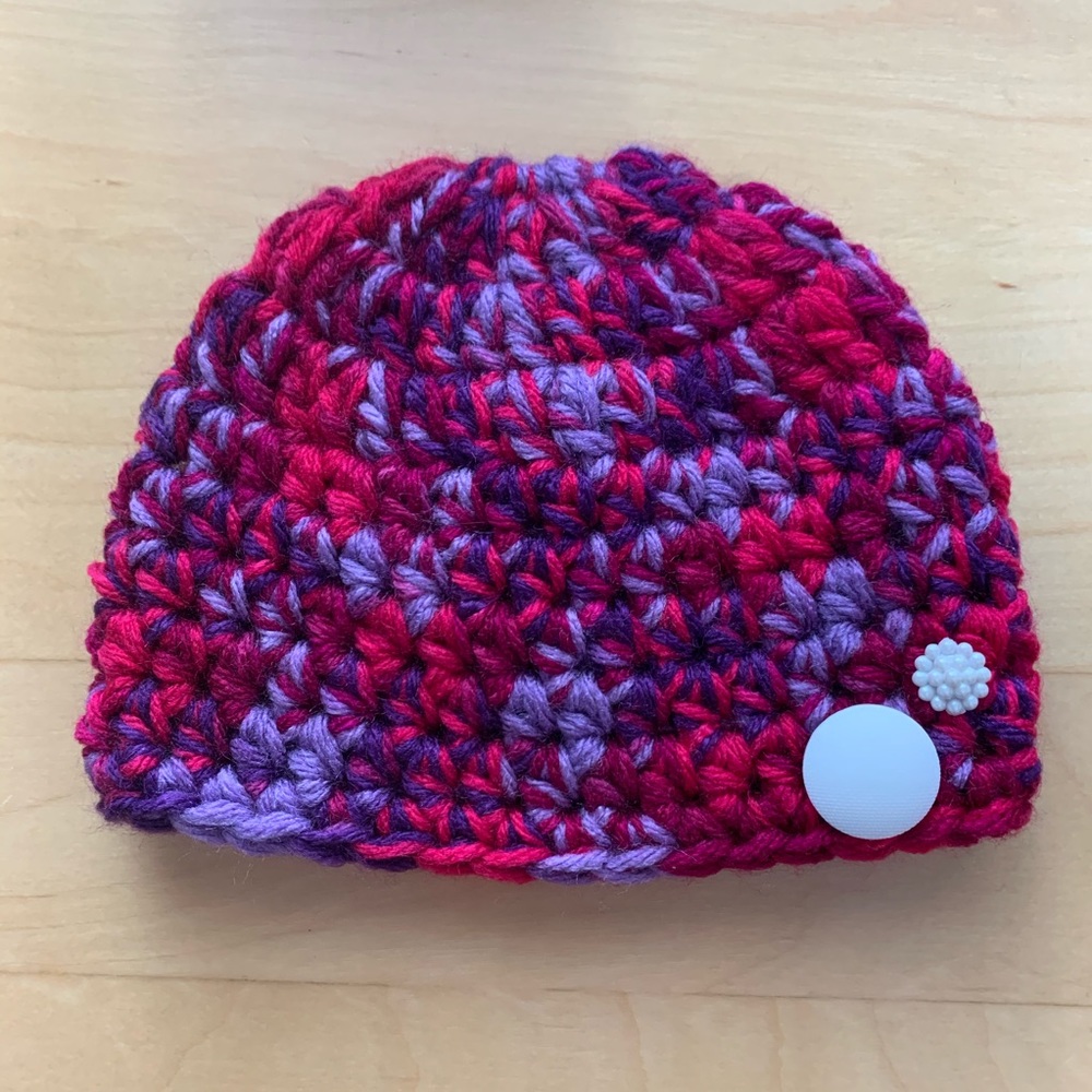 Multi pink handmade baby hat